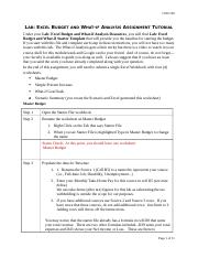 Lab Excel Budget and What-If Analysis Assignment Tutorial.docx