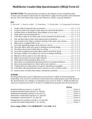 multifactor leadership questionnaire