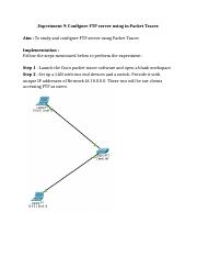 228 - Experiment 9_ Configure FTP server using in Packet Tracer..docx