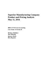 Case Study 3 - Superior Manufacturing Company