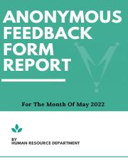Anonymous Feedback Report For The Month of May 2022.pdf