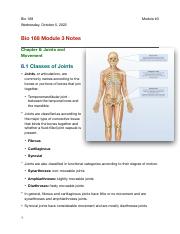 Bio 168 Module 3 Notes Chapter 8: Joints and Movement .pdf