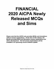 Financial 2020 Aicpa Newly Released Mcqs And Sims_ Registered To Daljeet Singh (#1410156) _ TOAZ.INF