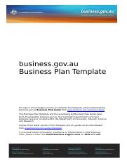 BSMAN 3004 - Business Plan Template - Government Version.doc