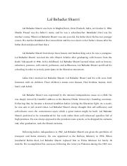 Lal Bahadur Shastri Leader essay.docx
