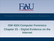 Computer Forensics Chapter 23 Digital Evidence on the Internet