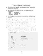 C Programming Practicals 1 C Basics.docx