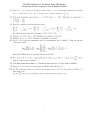 Geometric Series Sequences and L Hopital s Rule soln