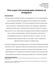 thin layer chromatography of analgesic drugs lab report