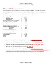 National Income _GDP_ Exercise Answer Key