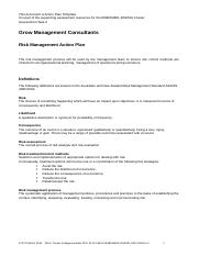 BSBFIM601-RSK501 Cluster AT2.4 Risk Management action plan.docx