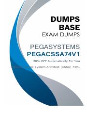 Latest Pegasystems PEGACSSA74V1 Exam Dumps V8.02 2019.pdf