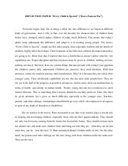 essay about every child is special