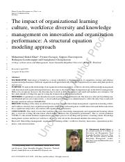1 The Impact of Organizational Learning Culture, Workforce Diversity and Knowledge Management on Inn