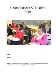 Caribbean Studies SBA.docx