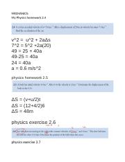 physics mechanics homework + notes.docx