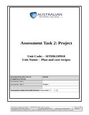 SITHKOP010-Assessment Task 2 - Project.docx
