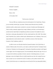 History 1301 - Secession of the South2.docx