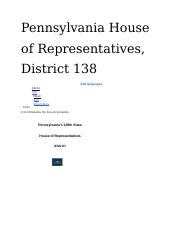 Pennsylvania House of Representatives, District 138.docx