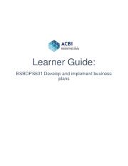 BSBOPS601 Develop and implement business plans learner guide.pdf