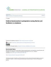 8 Evidence-based practice in perioperative nursing_ Barriers and facilitators to compliance.pdf