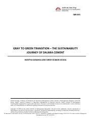 Case 9 - Gray to Green Transition - The Sustainability Journey of Dalmia Cement.pdf