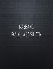 BSIT601 - Mabisang Panimula.pptx - MABISANG PANIMULA SA SULATIN