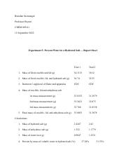 Experiment 5_ Percent Water in a Hydrated Salt — Report Sheet.pdf