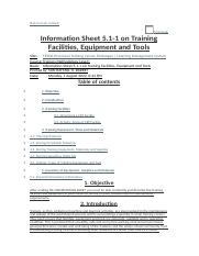 Information Sheet 5.1-1 on Training Facilities, Equipment and Tools.docx