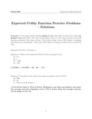 Expected Utility Function Practice Problems Solutions(1)