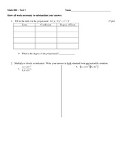 Practice Test 3 on Pre-Algebra