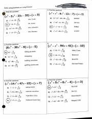 Solve using synthetic or long division precalculus.pdf