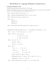 Chapter 12 - lagrange multipliers study guide