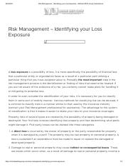 Risk Management - Identifying your Loss Exposure - Michael White Group International.pdf
