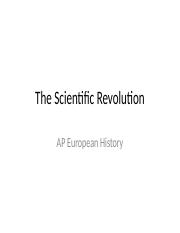 AP Euro Notes- The Scientific Revolution