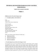 SOAL PENDALAMAN MATERI BAHASA DAN SASTRA INDONESIA 2018_Sri Utami R.doc