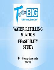 sample feasibility study in water refilling station business