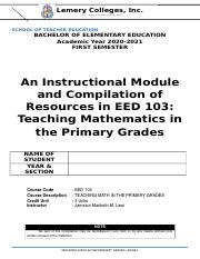 TEACHING MATH IN PRIMARY GRADES-EED 103.docx