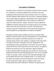 full essay on corruption in pakistan