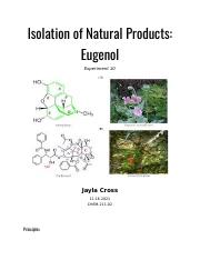 Experiment 10 Isolation of Natural Products_ Eugenol.docx