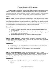 Module 8 Lab 1 Evolutionary Evidence Instructions and Worksheet.docx