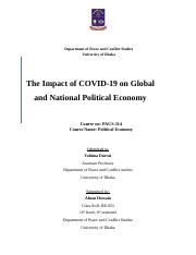 The Impact of COVID-19 on Global and National Political Economy.docx