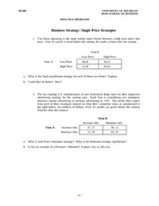 BE 300 Pricing Strategies Practice Problems