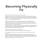 Becoming Physically Fit.docx
