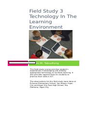 NMTabudlong Portfolio Field Study 3 Technology In The Learning Environment (1).docx