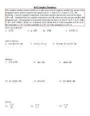 8.8 Complex Numbers
