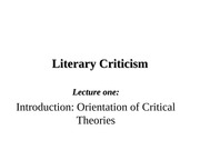 Literary Theory and criticism LEVEL SIX