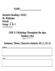 9th Grade- Summary, Theme, Character Analysis- (R.1.1).docx