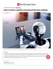 How to better regulate automated decision making - The Economic Times.pdf