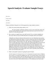 04.05 Speech Analysis Evaluate Sample Essays.docx